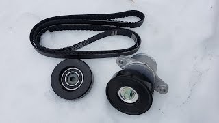 Suzuki SX4 Belt tensioner idler pulley and drive belt replacement 20L [upl. by Mad415]