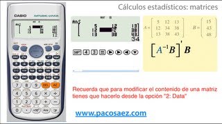 Calculadoras CASIO cálculos con matrices [upl. by Karalynn]