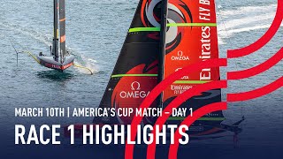 36th Americas Cup Race 1 Highlights [upl. by Steffin560]