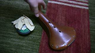 Brooks Saddle  Breaking in a B17 with saddle soap [upl. by Enivid]