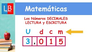 Los Números DECIMALES LECTURA y ESCRITURA ✔👩‍🏫 PRIMARIA [upl. by Laerdna]