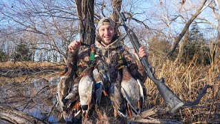 Hunting Stud Wood Ducks and Mallards in a Secret Timber Hole [upl. by Alemap]