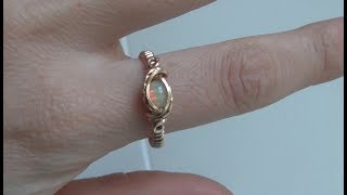 Wire Wrapped Small Cabochon Ring Tutorial Beginner [upl. by Alic]