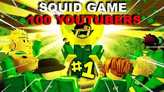 ASI GANE 100K ROBUX EN UN SQUID GAME CON 100 YOUTUBERS [upl. by Ydasahc]