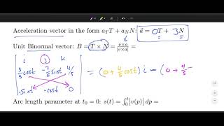 Example Calculate Curvature Binormal Vector Torsion [upl. by Monjo836]