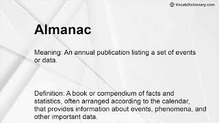 Almanac Meaning [upl. by Afital]