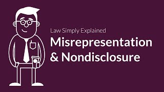 Misrepresentation and Nondisclosure  Contracts  Defenses amp Excuses [upl. by Ahsemik]