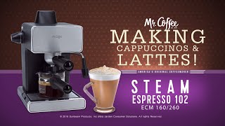 Mr Coffee® Espresso Maker  Making Capuccino amp Latte [upl. by Arondell]