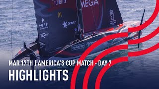 36th Americas Cup Day 7 Highlights [upl. by Nnaeirrac]