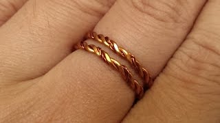 Simple twisted copper ring  DIY wire jewelry 58 [upl. by Hemphill703]