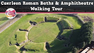 CAERLEON ROMAN BATHS amp AMPHITHEATRE WALES  Walking Tour  Pinned on Places [upl. by Hoenack744]