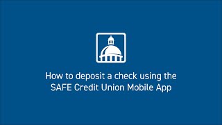 How to mobile deposit a check  SAFE Credit Union [upl. by Harbour]