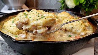 CHICKEN AND BISCUITS  Creamy Chicken and Biscuits Bake  One Pot Meal [upl. by Vogele266]