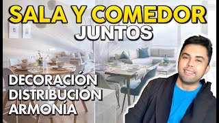 COMO DECORAR UNA SALA Y COMEDOR JUNTOS Consejos reales y aplicables [upl. by Eixid]