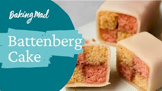 Battenberg Cake Recipe  Baking Mad [upl. by Hilbert18]