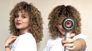 HOW TO DIFFUSE CURLY HAIR WITHOUT FRIZZ [upl. by Burnaby]