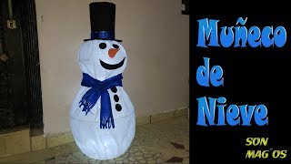 Muñeco de Nieve GIGANTE con Luces  How to Make Snowman DIY [upl. by Jeaz]