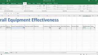 EXCEL FILE TO CALCULATE OVERALL EQUIPMENT EFFECTIVENESS [upl. by Attenol]