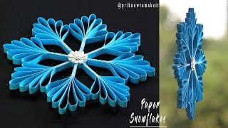 3D Snowflake  Paper snowflake  How to Make 3D Paper Snowflakes for Christmas decorations [upl. by Spillihp321]