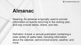 Almanac Meaning [upl. by Blayze]