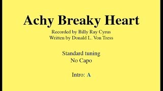 Achy Breaky Heart  Easy Guitar chords and lyrics [upl. by Yaker]