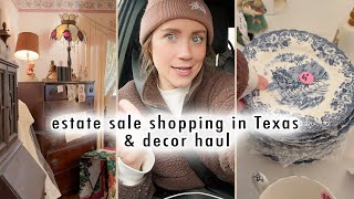 COTTAGE DIARIES  estate sale shopping in Texas amp decor haul [upl. by Terris]