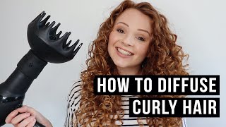 HOW TO DIFFUSE CURLY HAIR  MY DIFFUSING ROUTINE [upl. by Nomolos]