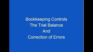 Chapter 6 Trial Balance and Correction of Errors Bookkeeping Controls AAT level 2 [upl. by Julita]