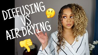 Diffusing vs Air Drying Curly Hair  Which is BETTER [upl. by Grissom]