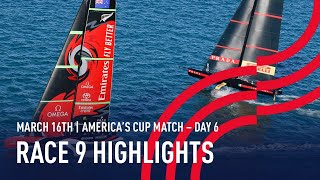 36th Americas Cup Race 9 Highlights [upl. by Navillus]