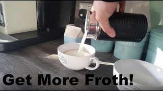 How to Get More Froth from Your Nespresso Coffee Aeroccino  Nespresso tips and help [upl. by Eyr]