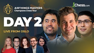 Airthings Masters 2023  Day 2  Champions Chess Tour  Carlsen vs Erigaisi  Nakamura vs So [upl. by Burnie]