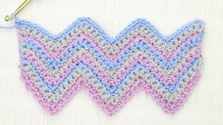 Simple Chevron Crochet Stitch Tutorial [upl. by Cissiee]