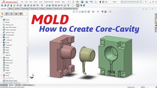 MOLD  How to Create CORECAVITY  SOLIDWORKS TUTORIAL [upl. by Gnouh379]