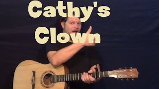 Cathys Clown The Everly BrothersLive Easy Strum Guitar Lesson How to Play Tutorial [upl. by Oribel]