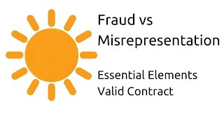 Fraud vs Misrepresentation  Other Essential Elements of a Valid Contract  CA CPT  CS amp CMA [upl. by Anwahsat]