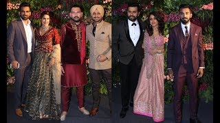 Indian Cricketers At Virat And Anushkas Reception In Mumbai [upl. by Penoyer]