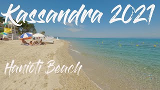 Halkidiki Kassandra  Hanioti beach walking tour [upl. by Nylirahs251]